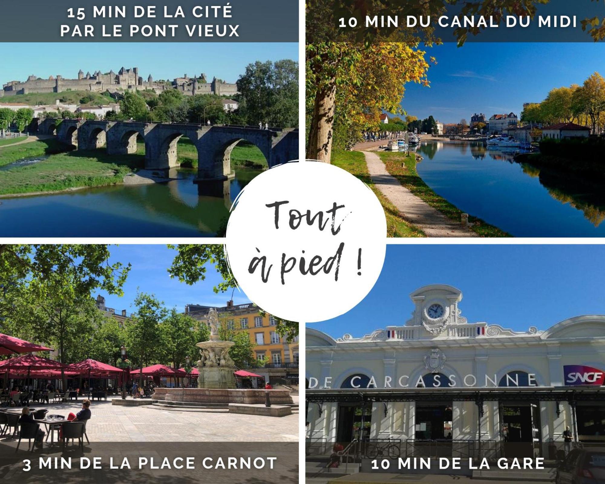 Le Marty - Wifi - Central - Climatison - Parking Gratuit Carcassonne Exterior foto